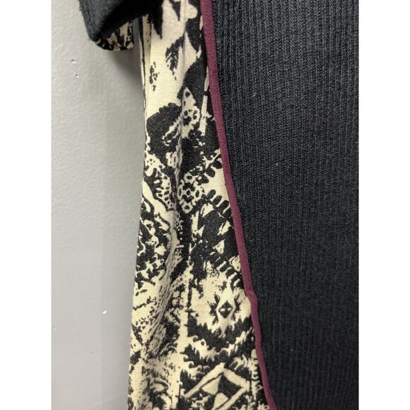 THML Sweater Dress Womens XS Black Multi Button Back Mixed 3/4 sleeves - Picture 4 of 9